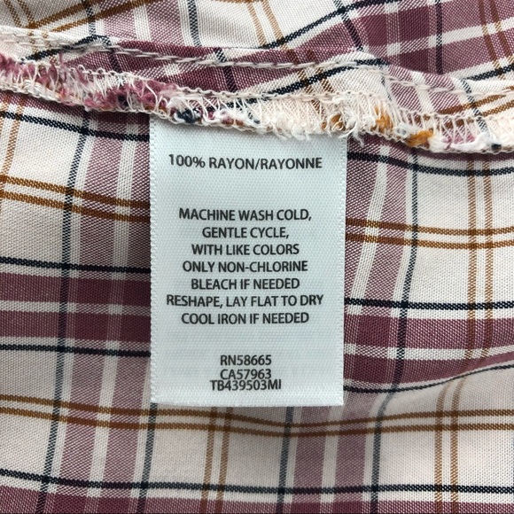 Treasure & Bond Red Checkered Long Sleeve Blouse - Picture 6 of 7